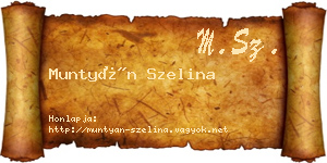 Muntyán Szelina névjegykártya